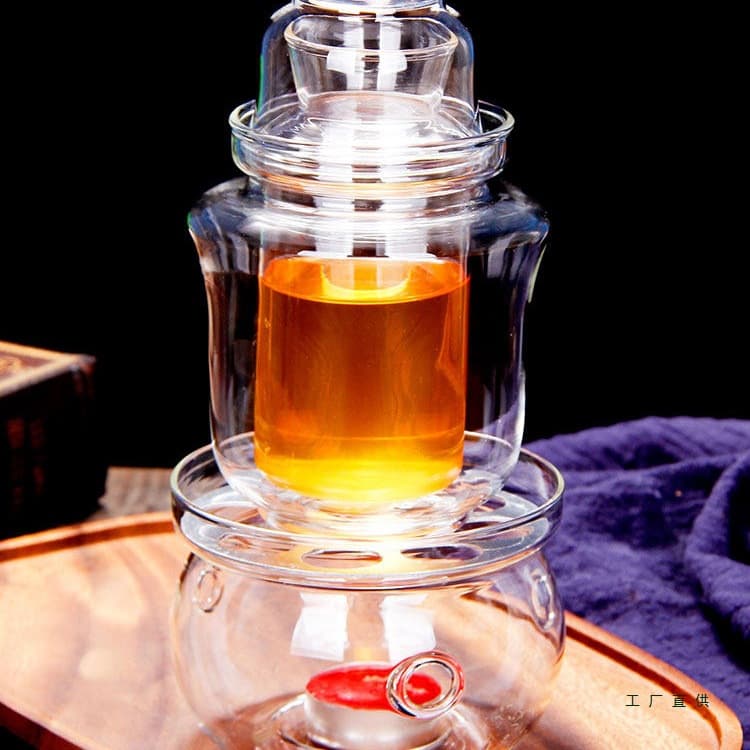 Household Wine Warmer, High Borosilicate Glass Wine Kettle, Old-Fashioned Hot Wine and Medicinal Liquid Warmer for Winter, Liquor and Wine Utensils