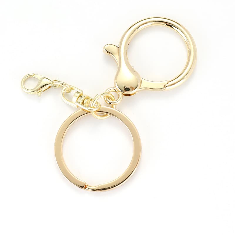 Zinc Alloy Lobster Clasp with Key Ring 3-Piece Set DIY Keychain Accessories Lobster Clasp 8-Shape Keychain Pendant