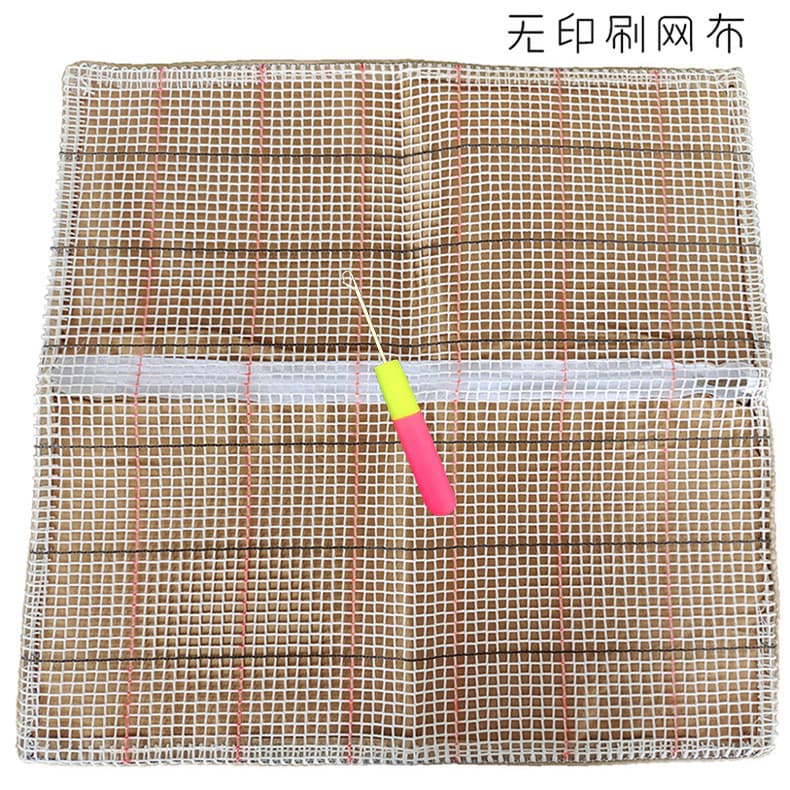 Pre-sale Cross-border Supply Segmented Embroidery Handmade Pillow Complete Fabric Series DIY Kit with Grid Cloth