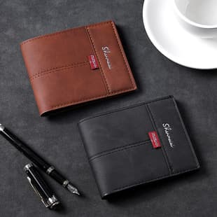 New Men's Short Wallet Business Two-Fold Thin Matte Large Capacity Zipper Horizontal Soft Leather Billfold Cross-Border