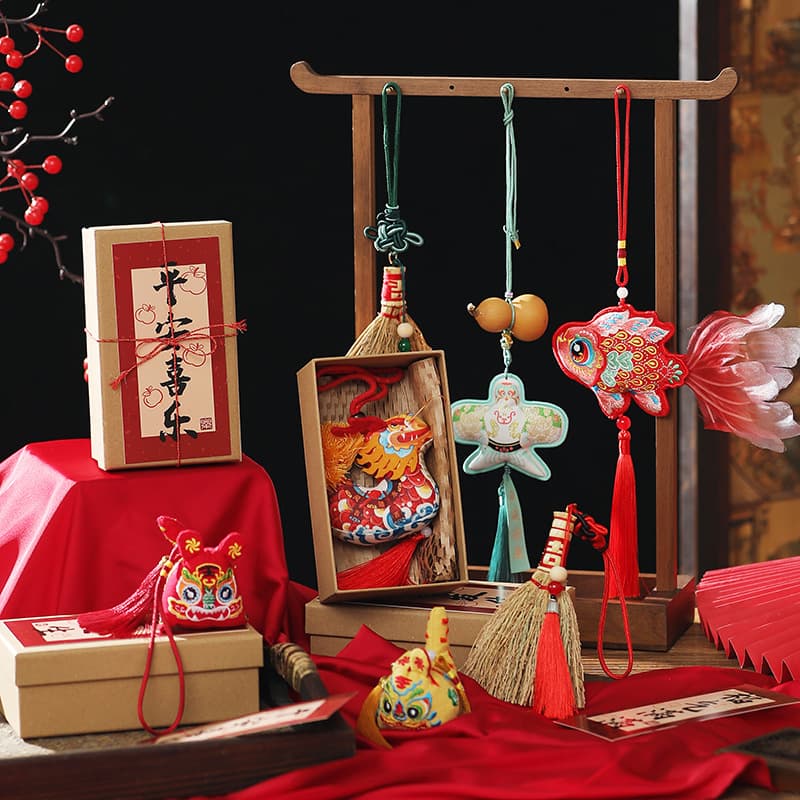 New Chinese Ancient Style Mid-Autumn Festival Tassel Hanging Ornaments, Gourd Pendant Car Hanging Door Hanging, Creative High-End Souvenir Gift