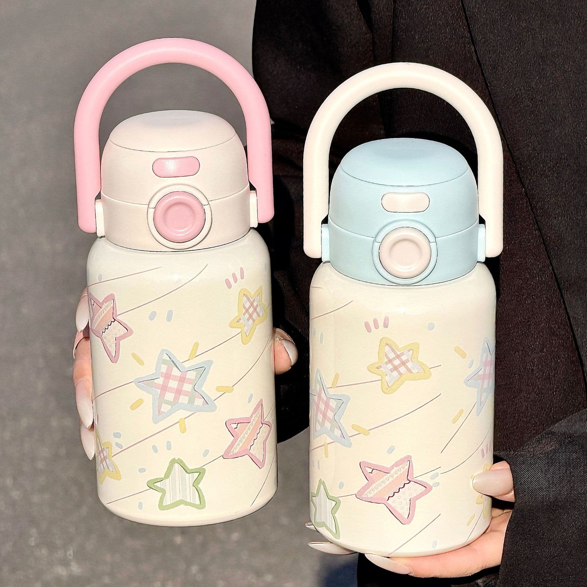 Star Straw Insulated Cup for Girls New 2026 High Appearance Student School Handheld Portable Dual-Drink Cup