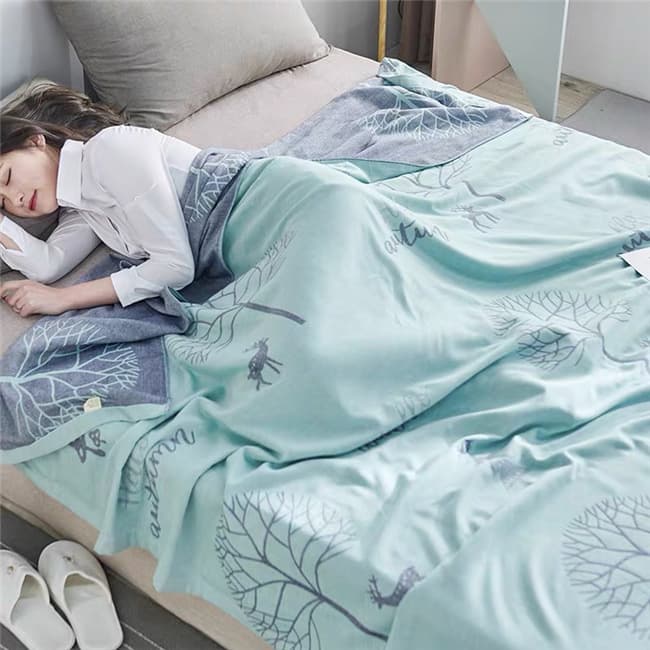 Two-layer Gauze Towel Blanket, Summer Thin Pure Cotton Gauze Blanket, Air Conditioning Blanket, Summer Cool Blanket, Throw Blanket, Nordic Style