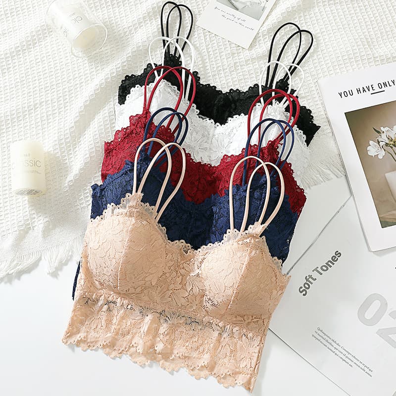 Cross-border Export Source Sexy Lace Camisole Backless Tube Top Anti-Exposure Thin Teen Bra
