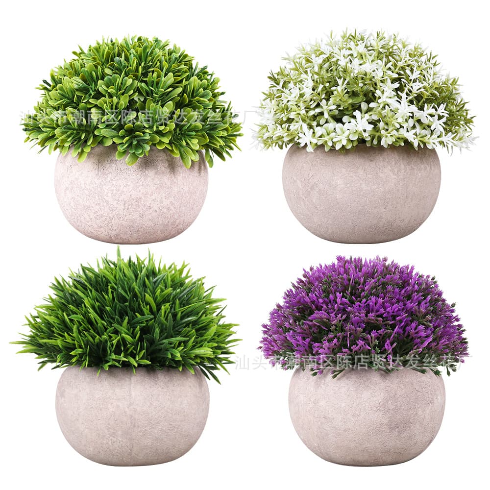 In Stock Spherical Pulp Simulated Potted Plant, Retro Home Desktop Simulated Green Plant, TEMU Amazon SHEIN Supply