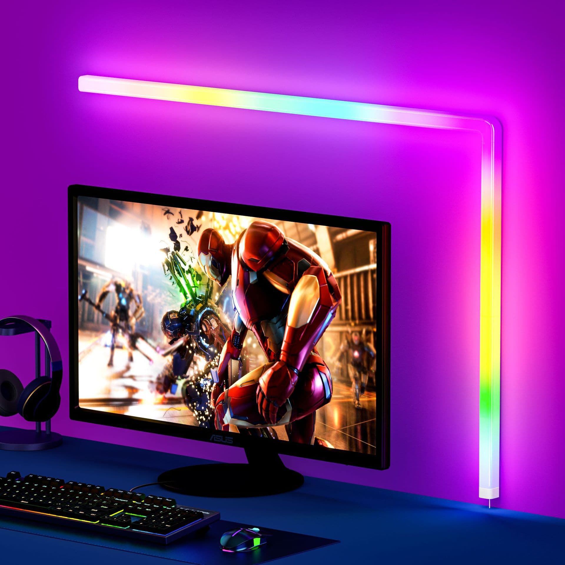 RGB seven-color fill light remote control ambient light popular decorative ambient wall light with rhythm pickup light and colorful corner light