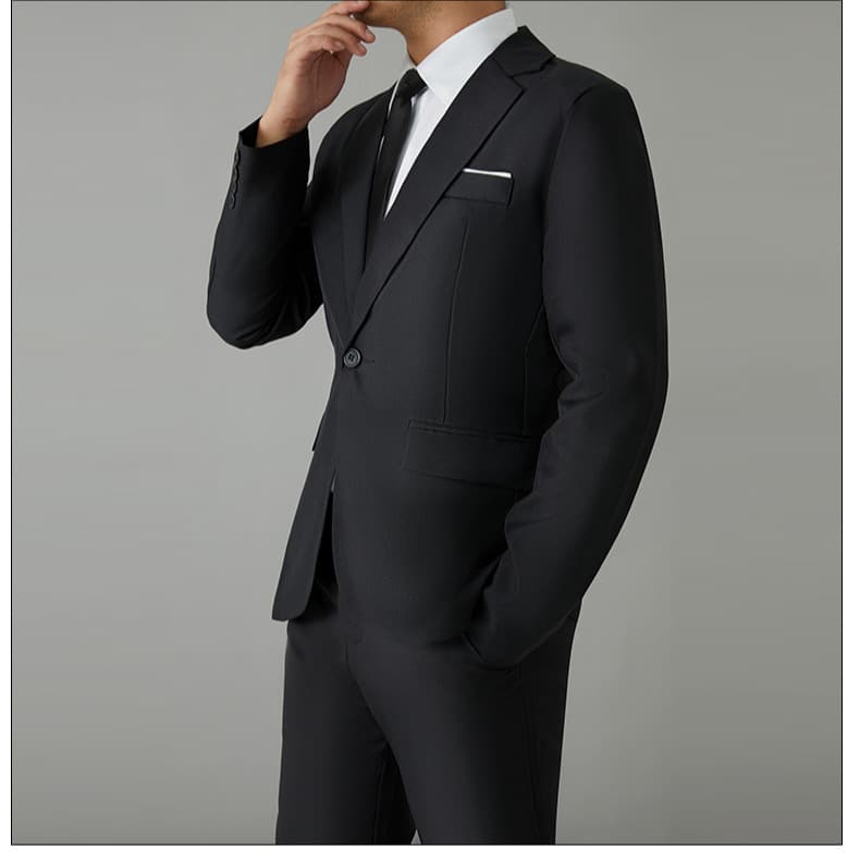 In Stock Men's Suit Two-Piece Set Slim Fit Business Formal Wear for Groomsmen and Groom Wedding Attire