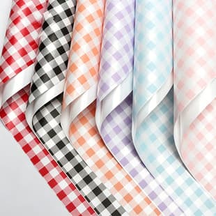 New Summer Plaid Waterproof Pearlescent Paper Fresh European Elegant Wrapping Paper Gift Floral Paper Flower Shop Bouquet Paper