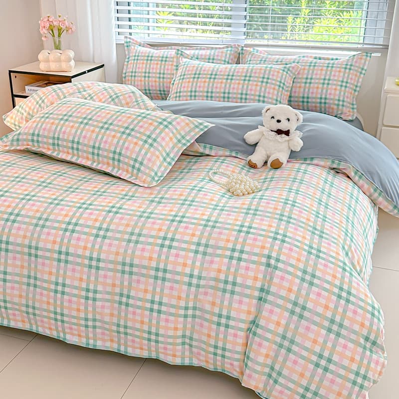 Aloe Cotton Four-Piece Bed Sheet and Quilt Cover Set Wholesale Bedding Cross-Border E-Commerce One-Generation Hair Bed Hat Three-Piece Set