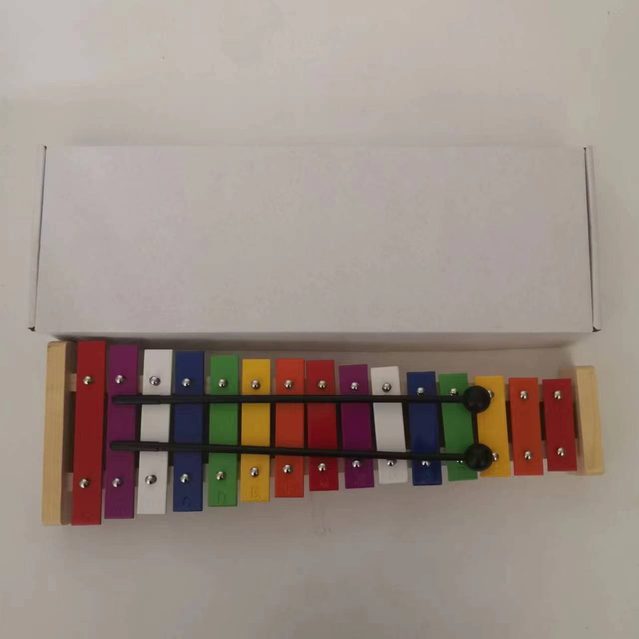 Orff Instruments Percussion Music Teaching Aids Glockenspiel Metal Xylophone Aluminum Xylophone 15-Note Glockenspiel