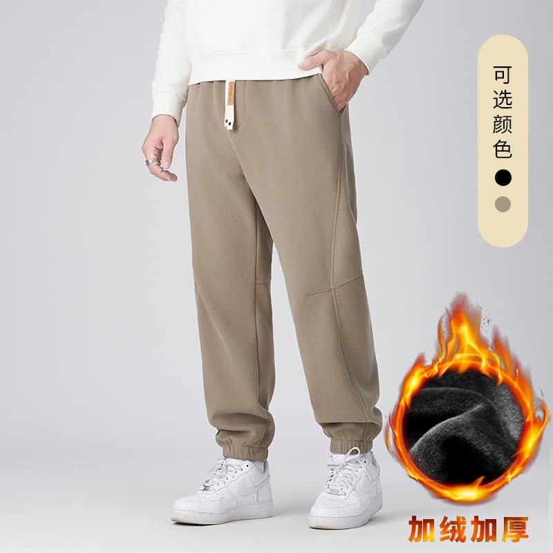 [Fleece-lined and Thickened Casual Pants] Plus Size Winter Pants, Versatile, Simple Fit, Loose Fit Men's Sweatpants