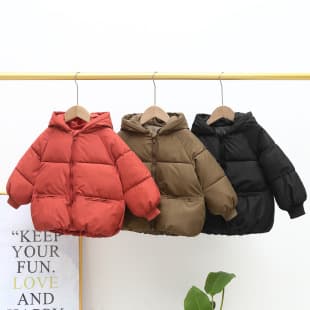 Export Autumn Winter New Children's Cotton Padded Jacket Boys Girls Baby Medium Small Kids Thick Warm Cotton Coat with Hood