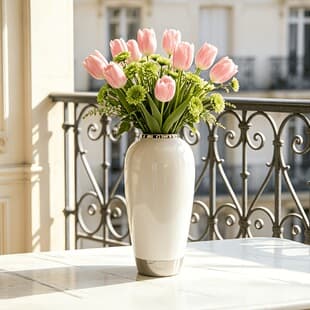 Light luxury electroplated export ceramic vase craft ornament for home, simple flower arrangement, European ceramic vase