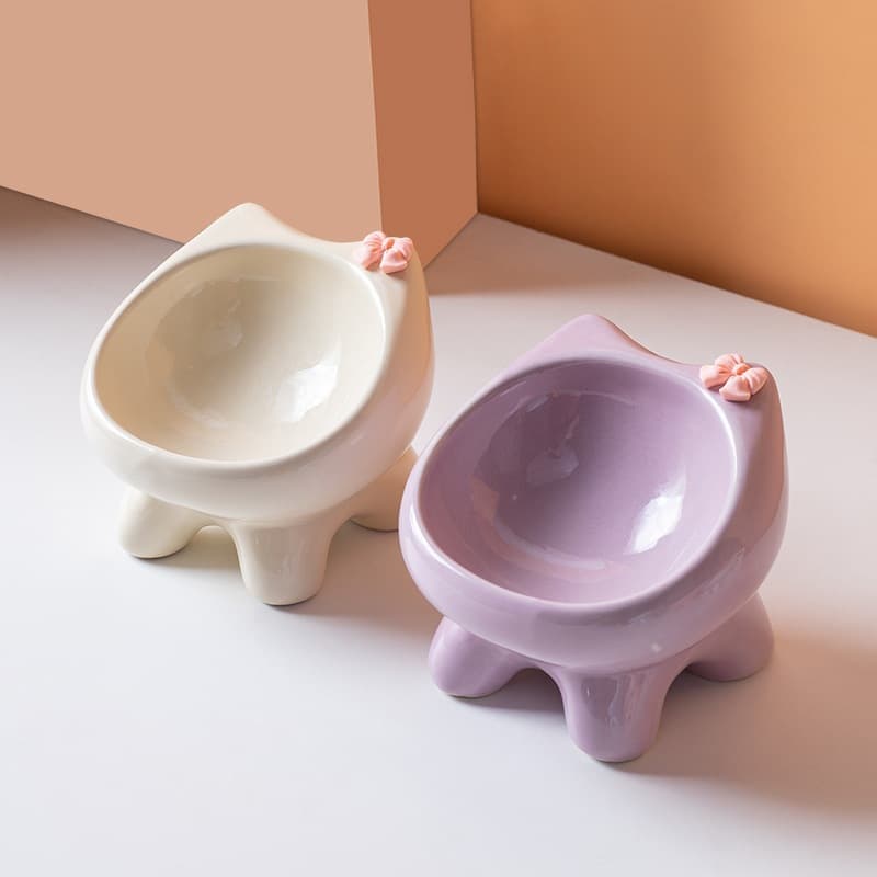 Super Cute Cat Bowl Ceramic Cat Bowl Dog Bowl Cat Food Bowl Cat Eating Bowl Cat Food Bowl Cat Dish Pet Supplies