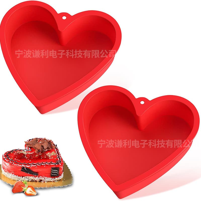 Wholesale 25.4cm Non-Stick Heart-Shaped Cake Molds Microwave Oven Silicone Heart-Shaped Cake Silicone Mold