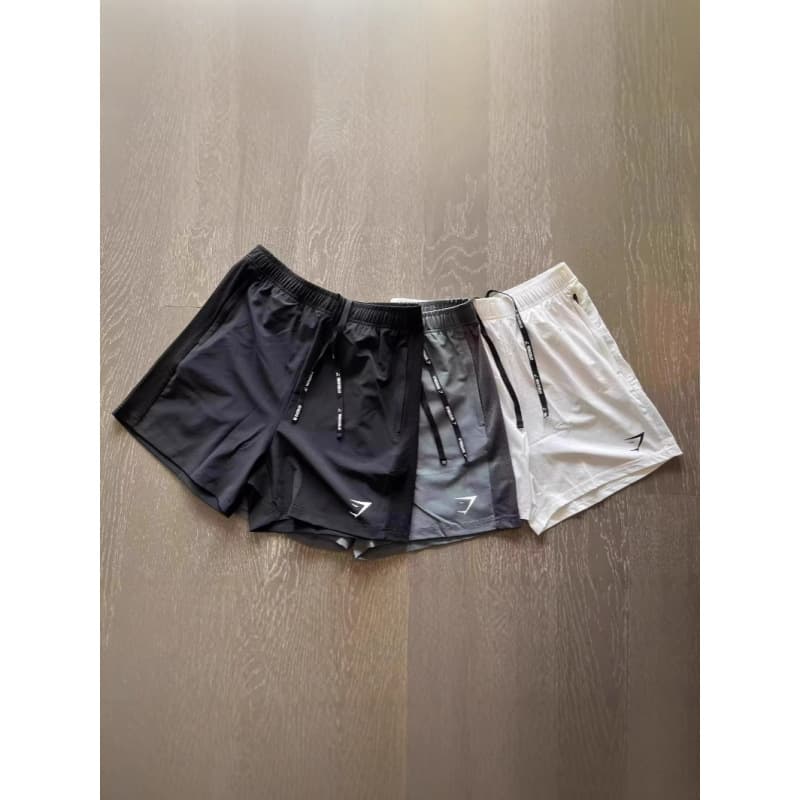 High Version Gymshark Zipper Panel Design Breathable Sports Fitness Training Quarter-Length Quick-Dry Shark Shorts