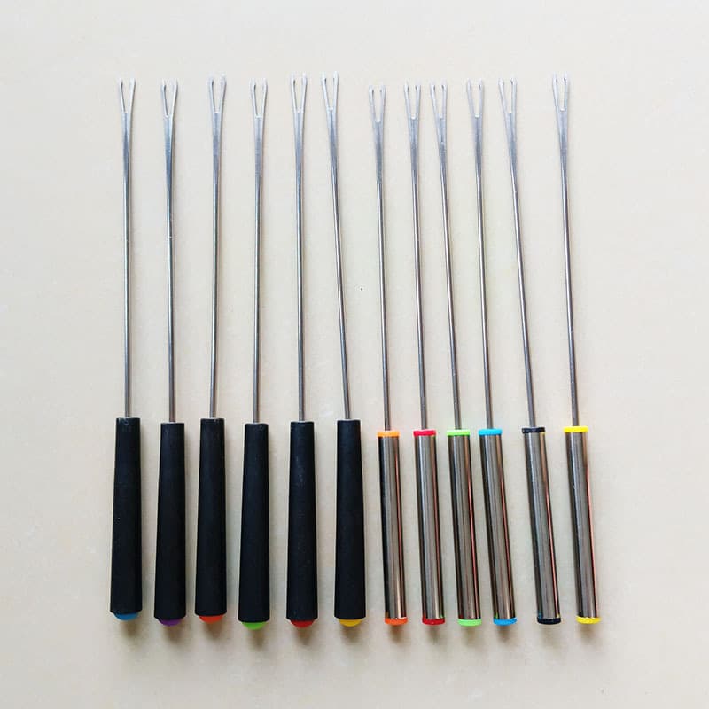 Stainless Steel Fondue Fork Chocolate Cheese Fondue Fork Cheese Fork BBQ Skewer Fruit Dessert Fork In Stock