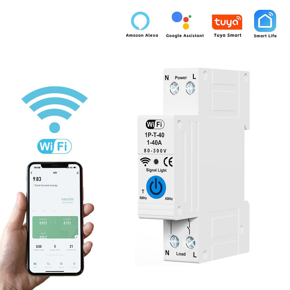 Cross-border Tuya WiFi Smart Circuit Breaker Switch Remote Control Timer Function Smart Home