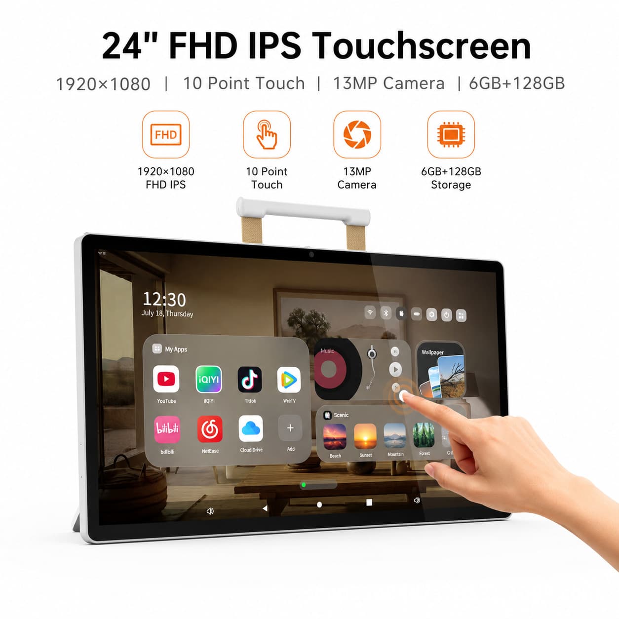 Overseas Version 24-inch Portable Desktop Touch Tablet with Android Google Mobile TV