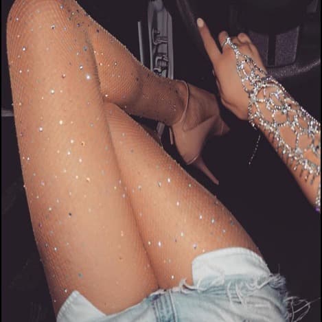 AliExpress European and American sexy fishnet stockings with rhinestones, mesh stockings, fishnet stockings with rhinestones, small mesh panties