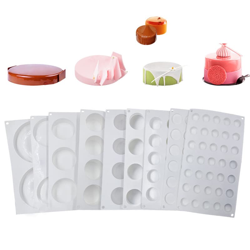 Shenhong Multiple Styles Cylinder Round Mousse Cake Silicone Mold Chiffon Baking Chocolate Birthday French Dessert