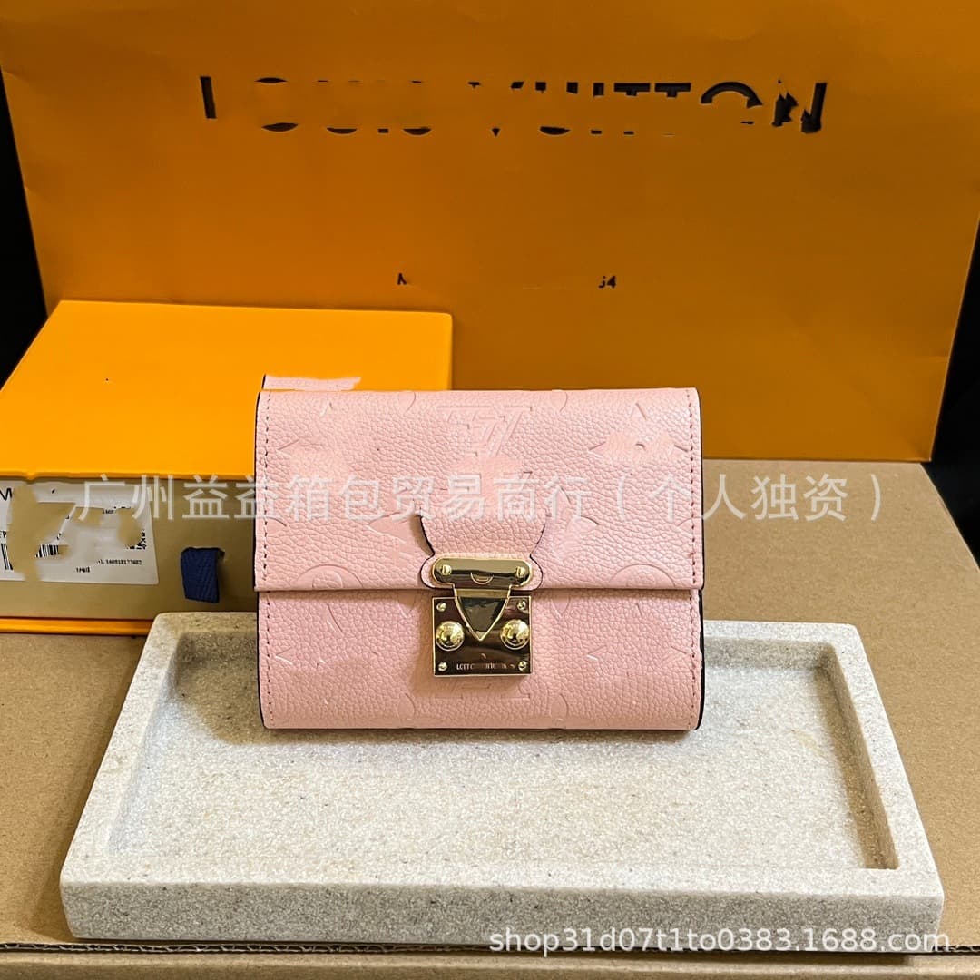 Genuine Leather Wallet Classic Women's Wallet Card Holder Embossed Bifold Purse ID Holder Versatile Classic Accordion Coin Purse