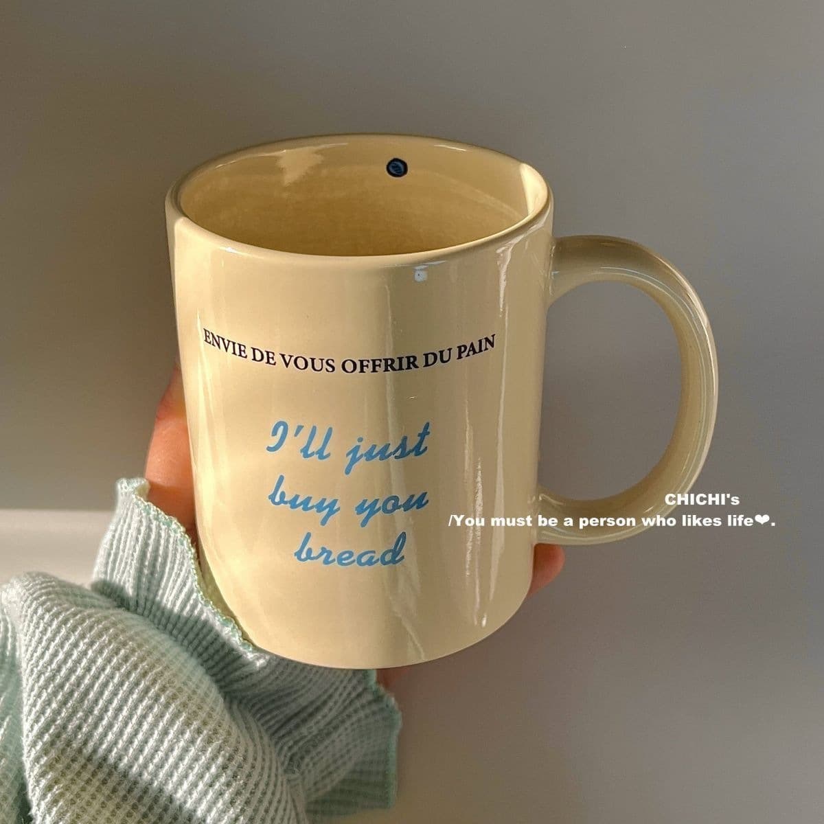 Coffee ins letter cup water cup milk cream color high value coffee cup ceramic mug couple sports