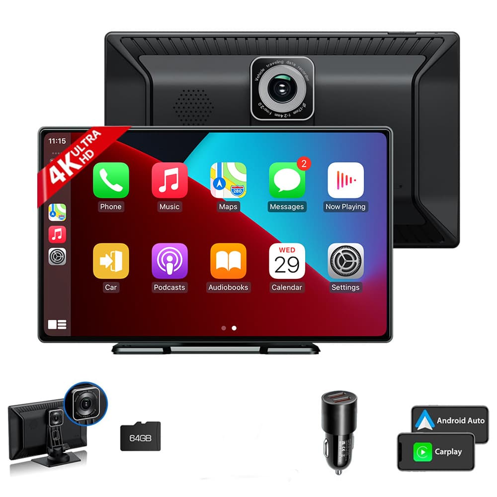 Cross-border 9-inch Portable Wireless Carplay Car Mobile Phone Connectivity Bluetooth HD 4K Dash Cam