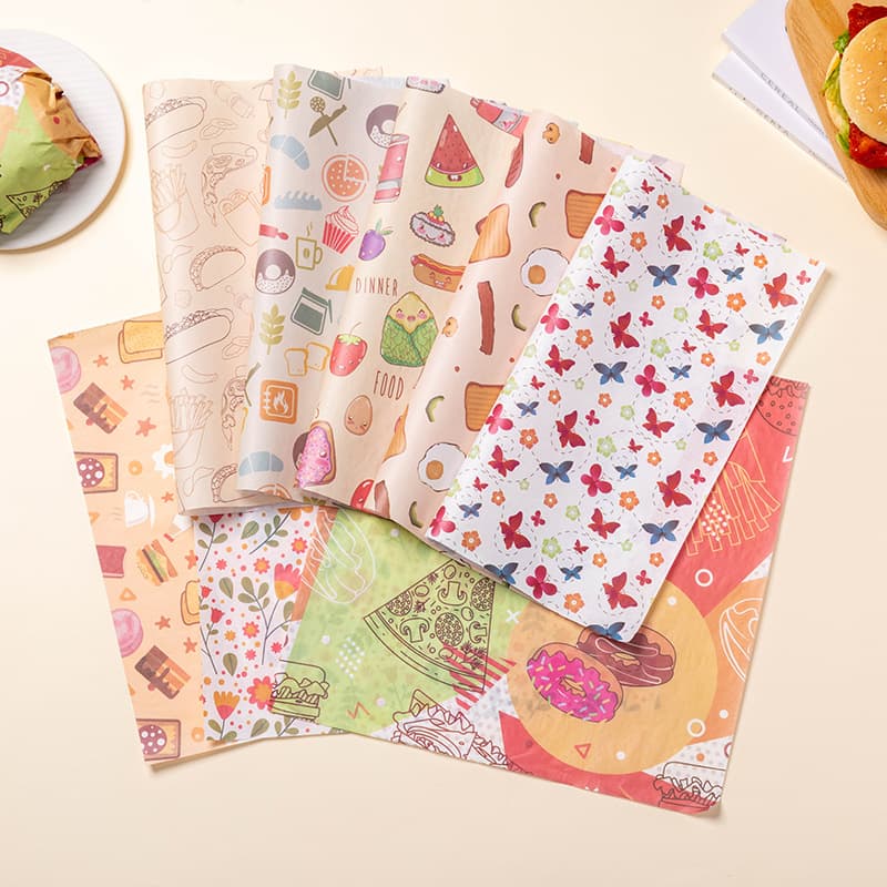 Sandwich wrapping paper oil-absorbing paper oil-proof hamburger paper oil-proof tray paper bread baking plate pad paper kraft color
