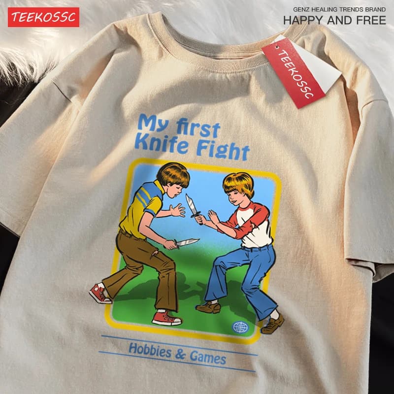 【Cross-border EU Size】My First Knife Fight Hobbies Games Print Tshirts