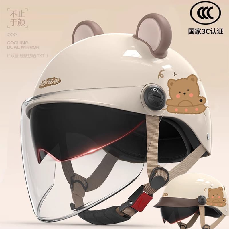 3C Certified Electric Motorcycle Helmet for Men and Women, Summer Lightweight Half Helmet, Sun-Protective and Breathable