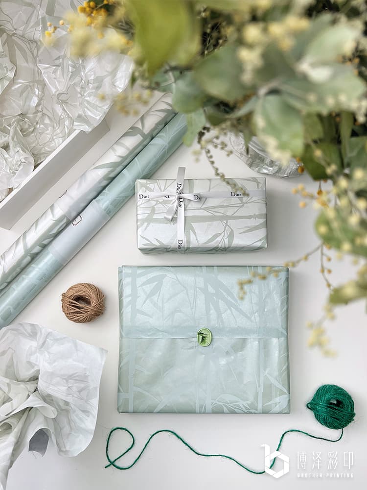 High-end silk-feel Chinese-style bamboo floral gift box filling paper translucent paper Sydney paper wrapping paper