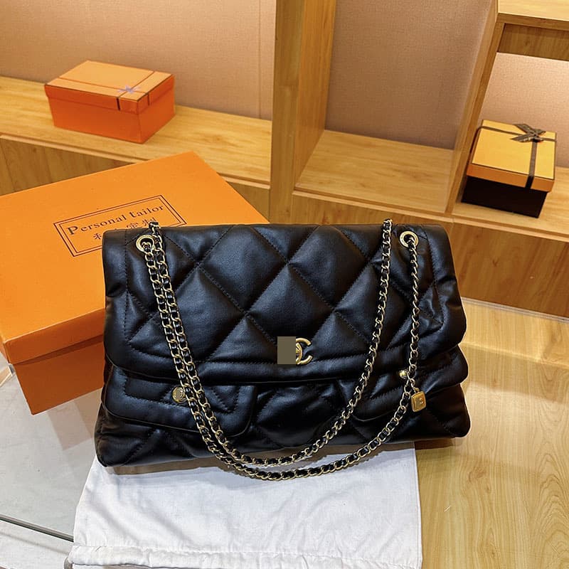 New High-End Rhombus Chain Shoulder Bag, Fashionable Small Chanel-Style Crossbody Bag for Women, Large Capacity Versatile Shoulder Bag