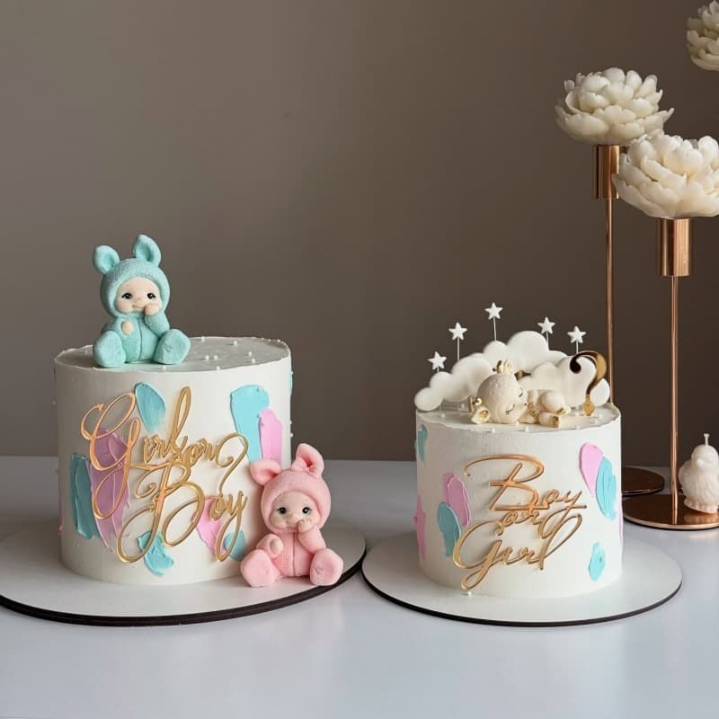 Acrylic Cake Decoration Baby Shower Party Supplies Ins Style Boy Or Girl Side Decor Honey And Sweet Brand Cake Plugins