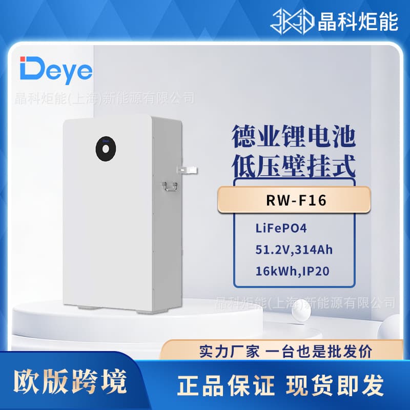 Deye Low Voltage Lithium Battery 51.2V 314Ah European Wall-Mounted Deye LiFePO4 Battery RW-F16