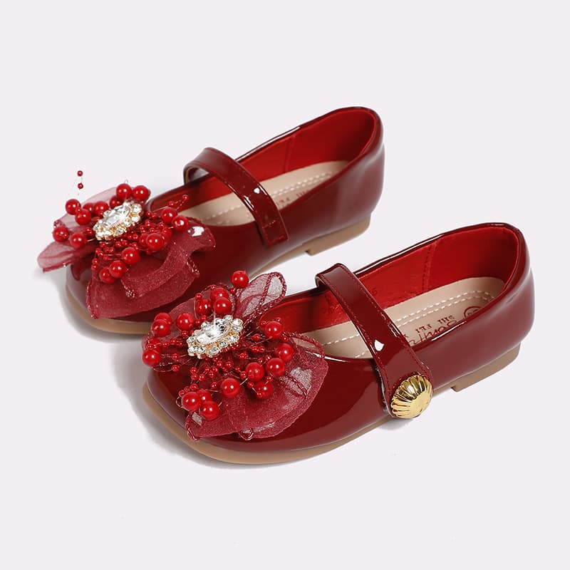 Children's Little Leather Shoes Crystal Princess Shoes Girls Fashionable Small Girls Versatile Baby Spring Autumn New Style