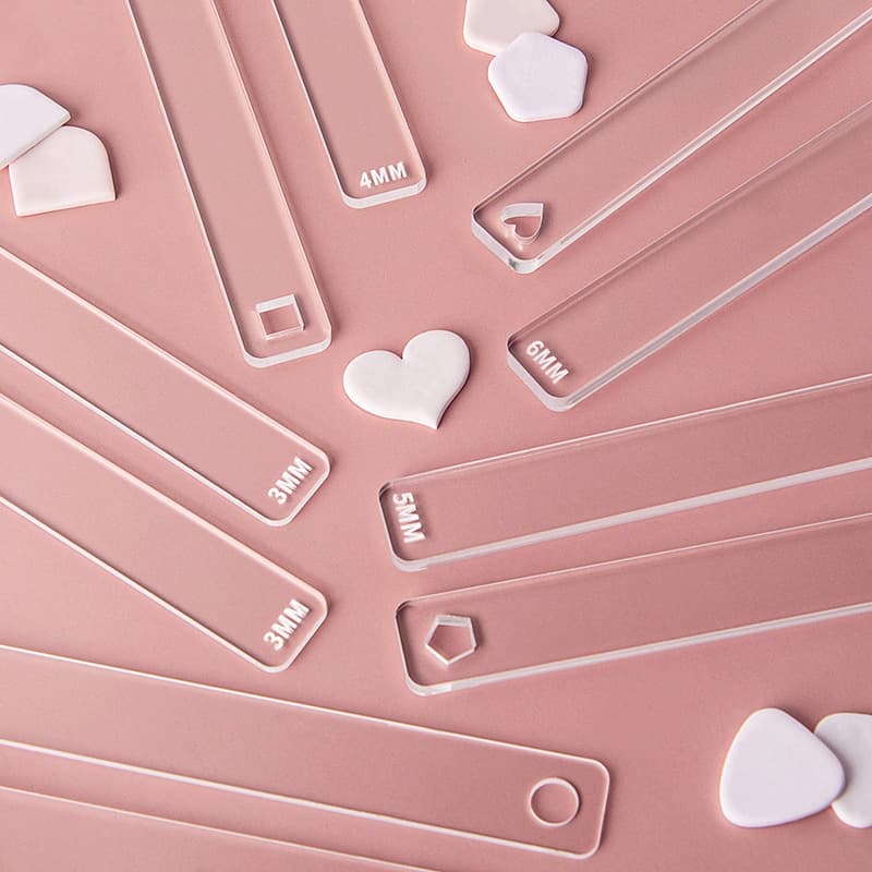 Transparent acrylic polymer clay thickness ruler, beginner clay rolling mat, flat ruler, earring making aid tool