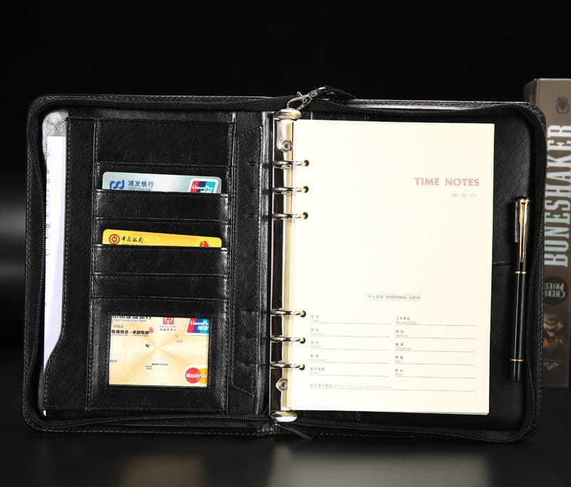 A5 zipper notebook, 8-inch loose-leaf binder, multi-card slots, multi-functional graduation season photo album, card holder, travel journal.