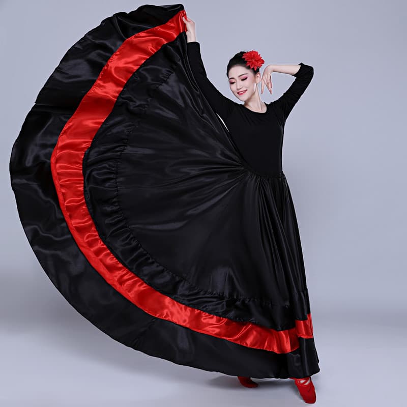 Practice dance Spanish bullfight half skirt, opening dance large flare skirt, stage performance attire.
