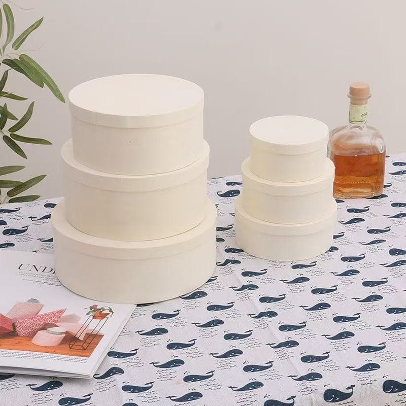 Round Trendy Wooden Box Wedding Favor 4-Inch 8-Inch Bridesmaid Groomsman Gift Box Candy Box Wedding Candy Box