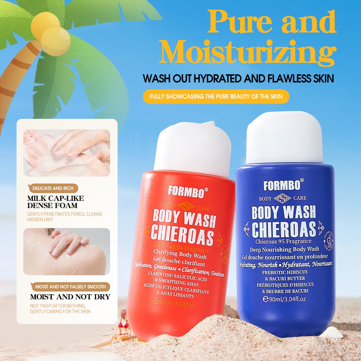 Cross-border exclusive FORMBO perfume body lotion, shower gel, and fragrance oil three-in-one, moisturizing care and deep cleansing