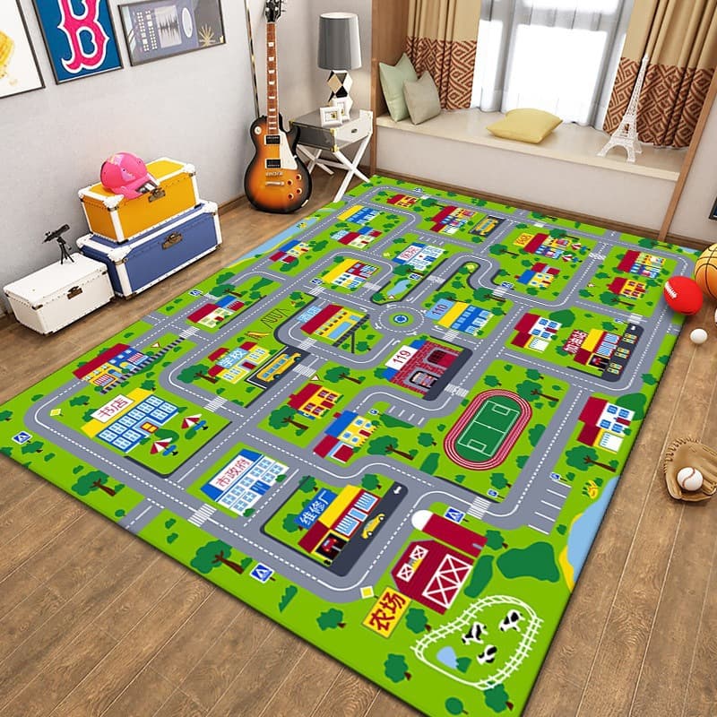 Cross-border Cartoon Living Room Children's Full Carpet Track Easy Care Carpet Sofa Coffee Table Mat Bedside Rug