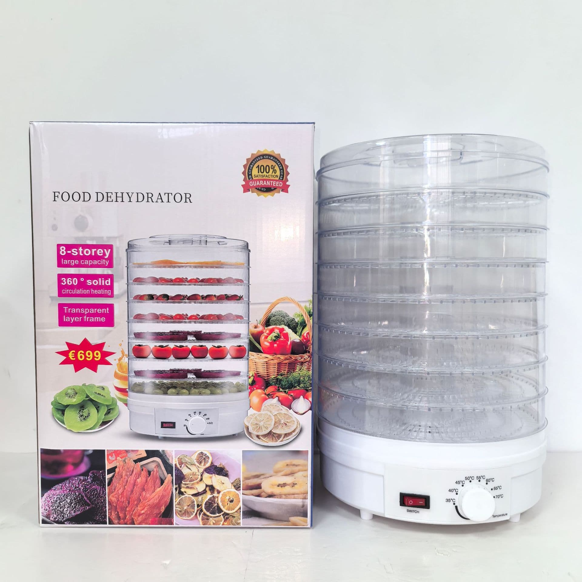 Home Fruit Dryer 8-Tray Pet Food Dehydrator Herbal Medicine Dryer 220V Cross-border