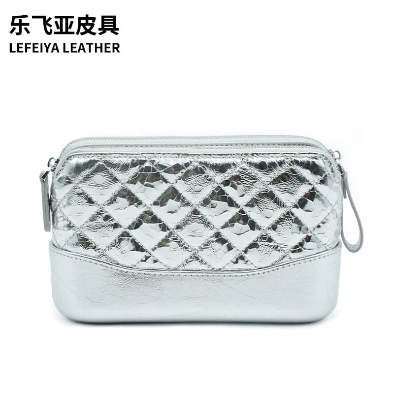 Cross-border French niche quilted chain bag, new silver fashion handbag for women, commuting shoulder bag/crossbody bag