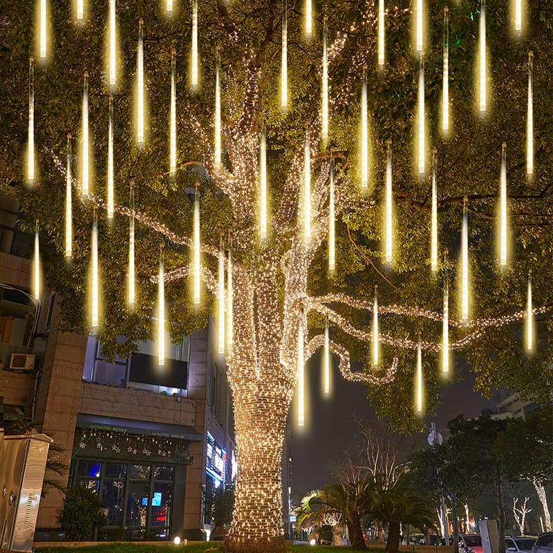 Meteor shower LED lights colorful lights flashing string lights full of stars outdoor waterproof atmosphere decoration hanging tree lights landscape lights