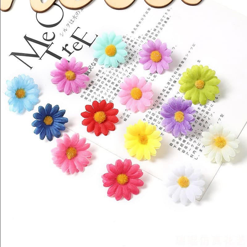 4cm Artificial Silk Flower Artificial Daisy Sunflower DIY Children's Hair Accessories Hairpin Clothing Decoration Accessories Silk Flower