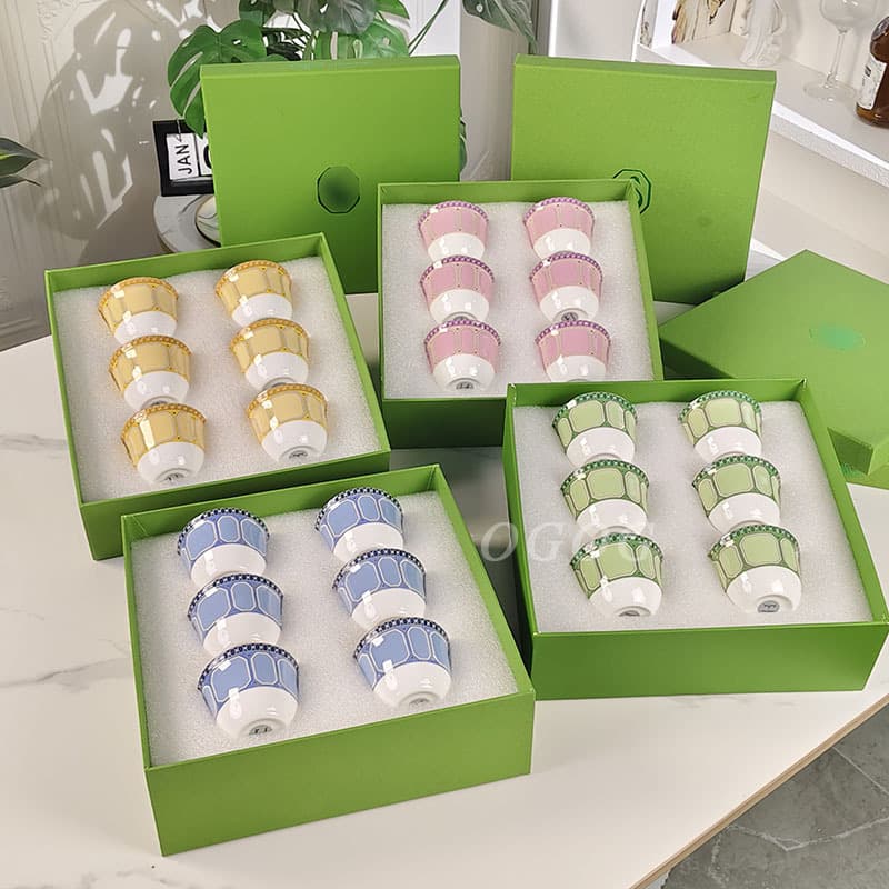 Cross-border Swan Series Turkish Six Small Tea Cups High-end Elegant Bone China Tea Set Gift Box