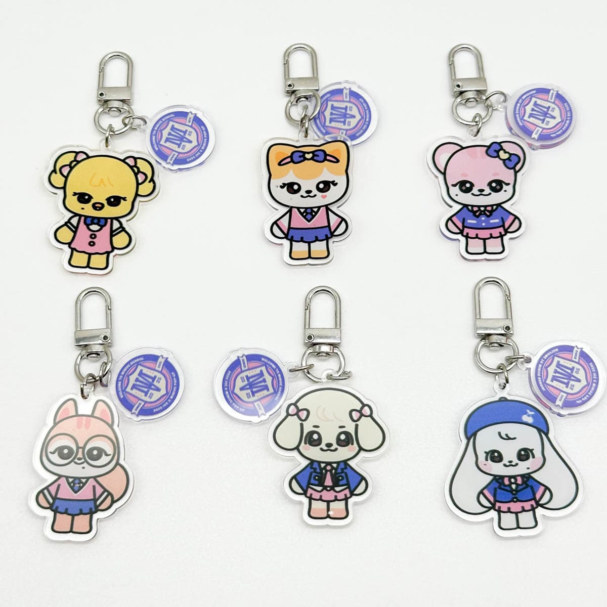 IVE Pop-up Cute Cartoon Acrylic Keychain Accessories Same Style Two-Piece Set Pendant Wonyoung