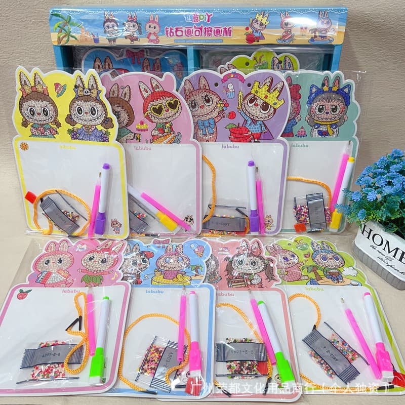 Cute Creative Cartoon Diamond Painting Whiteboard Fun Erasable Drawing Board Student DIY Graffiti Whiteboard Pen Gift