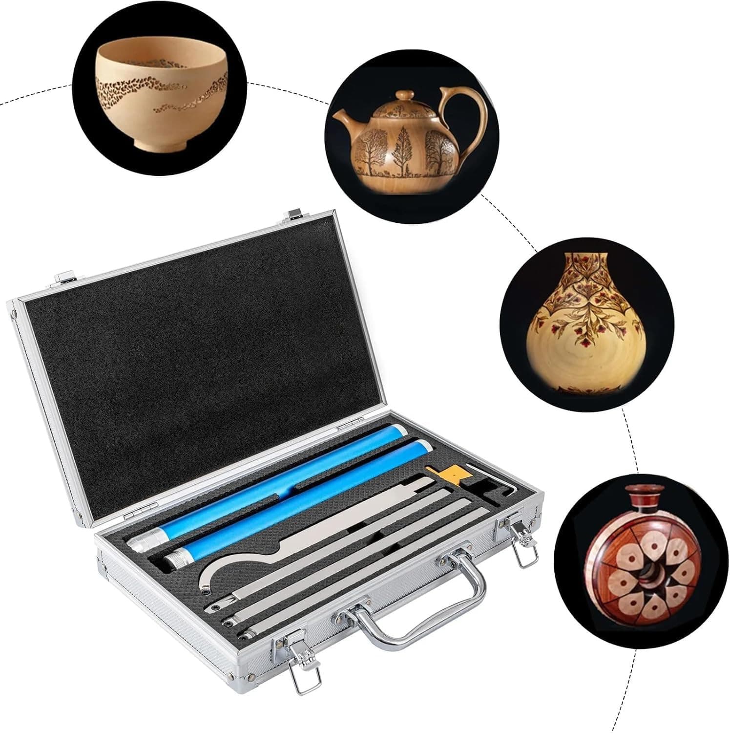 Wood Turning Tools Set 8-Piece Wood Lathe Turning Tools Indexable Wood Turning Chisels